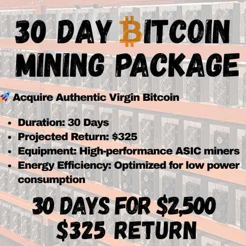 30 Days Bitcoin Mining Package